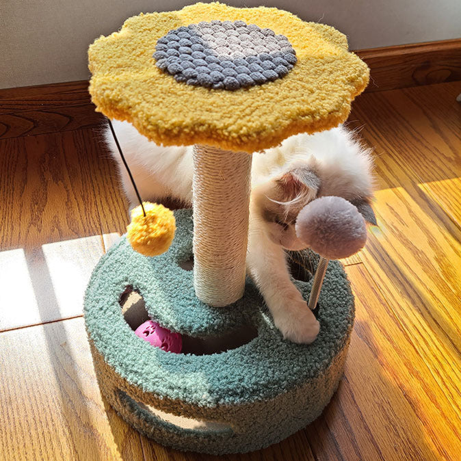 Flora Tower – 4 in 1 Cat Activity Tree with Scratching Posts & Toys