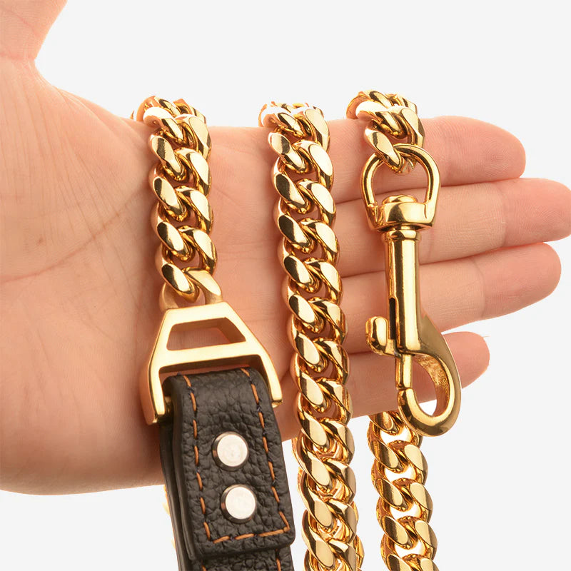Luxe Leash - Cuban Link Gold Dog Leash