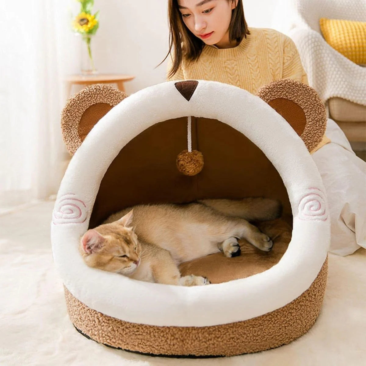 Whisker Nest - Cozy Enclosed Cat Bed