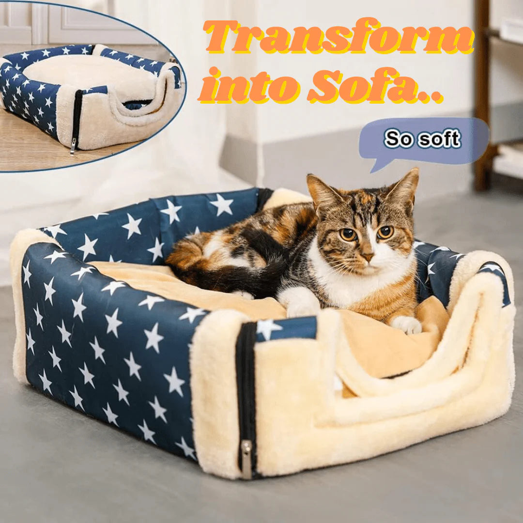 Cuddle Cave - 2 in 1 Cozy Pet Bed for Dogs & Cats