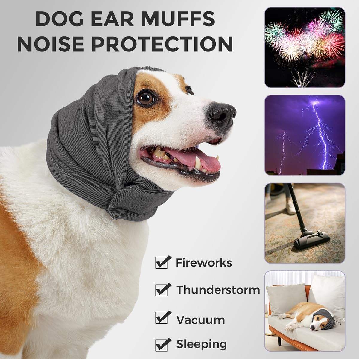Calm Cover - Adjustable Anti-Scare Dog Headgear Wrap