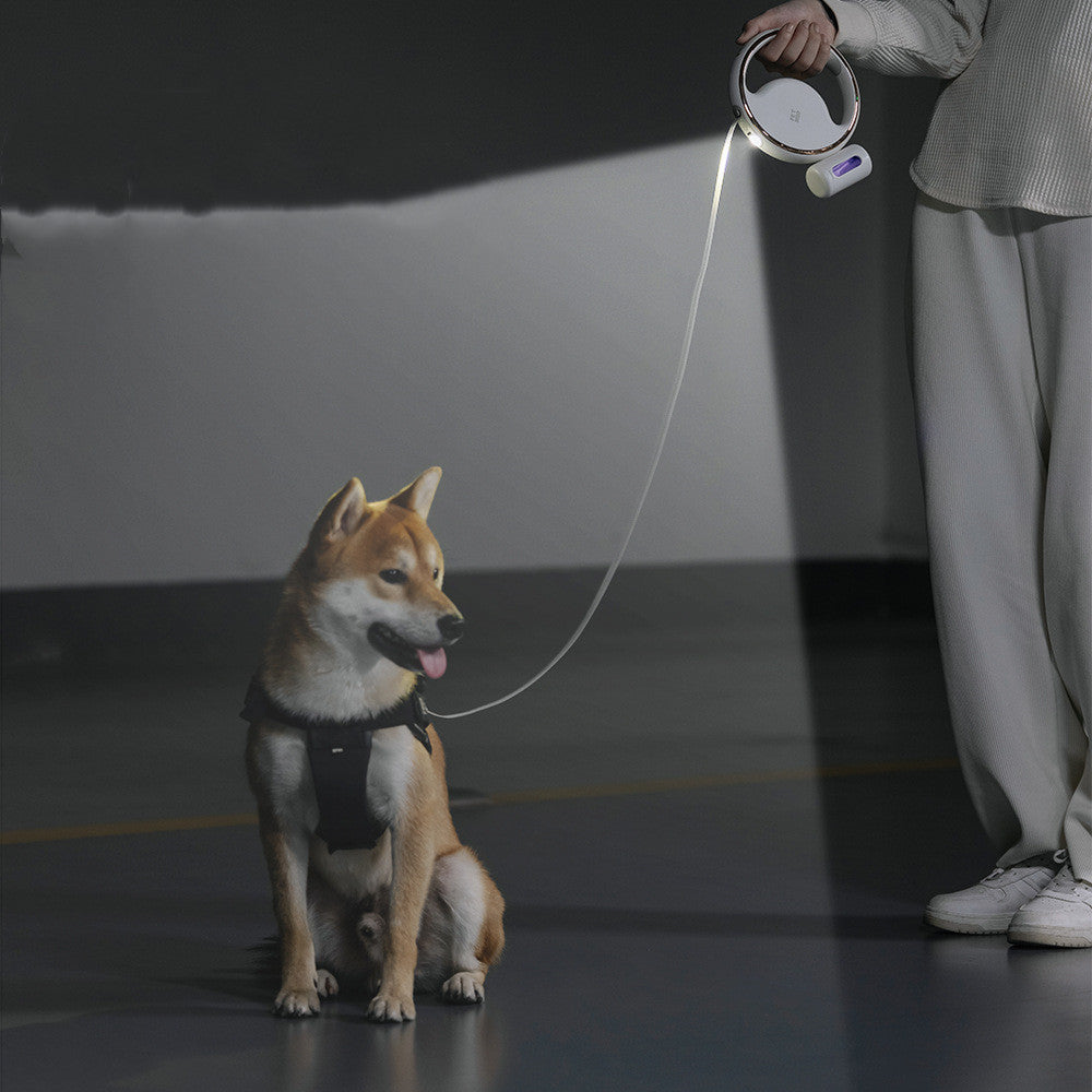 Beam Leash - Retractable Dog Leash with Built In Flashlight & Poop Bags