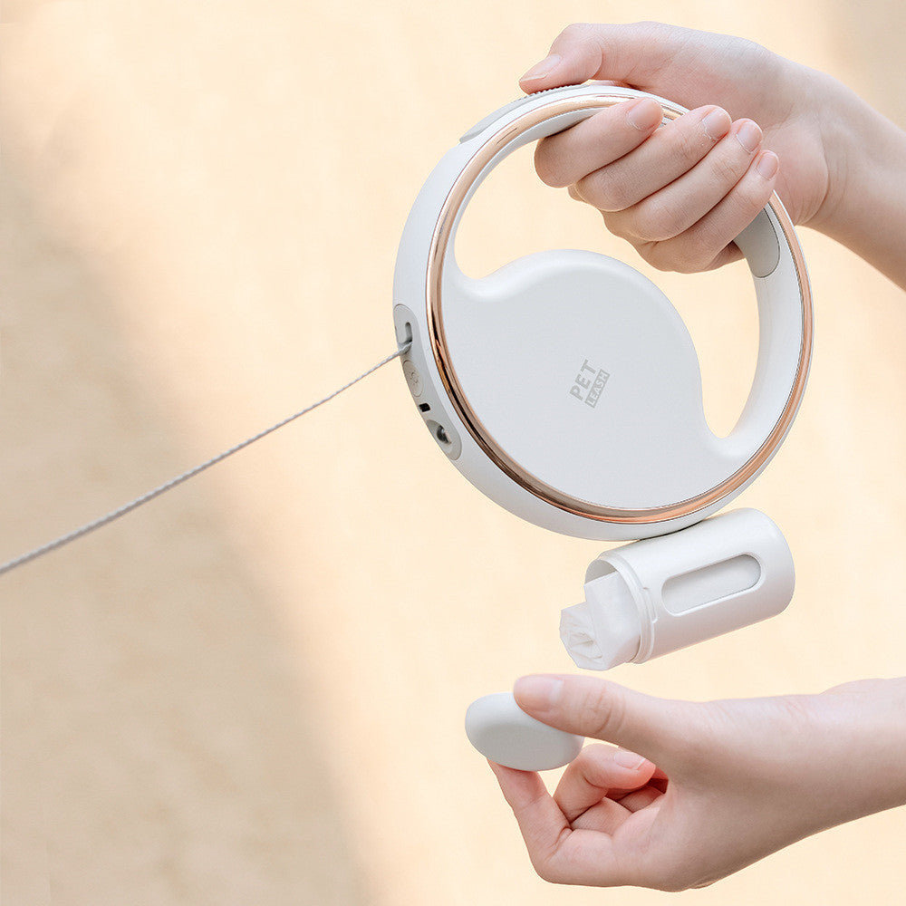 Beam Leash - Retractable Dog Leash with Built In Flashlight & Poop Bags