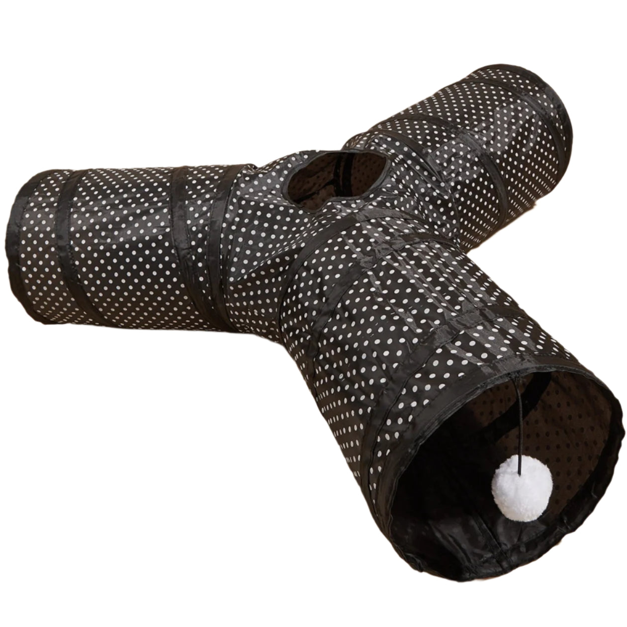 Pounce Tube - 3 Way Collapsible Cat Tunnel with Interactive Ball Toy