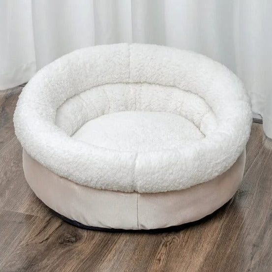 Cozy Haven - Lambs Wool Plush Cat Bed