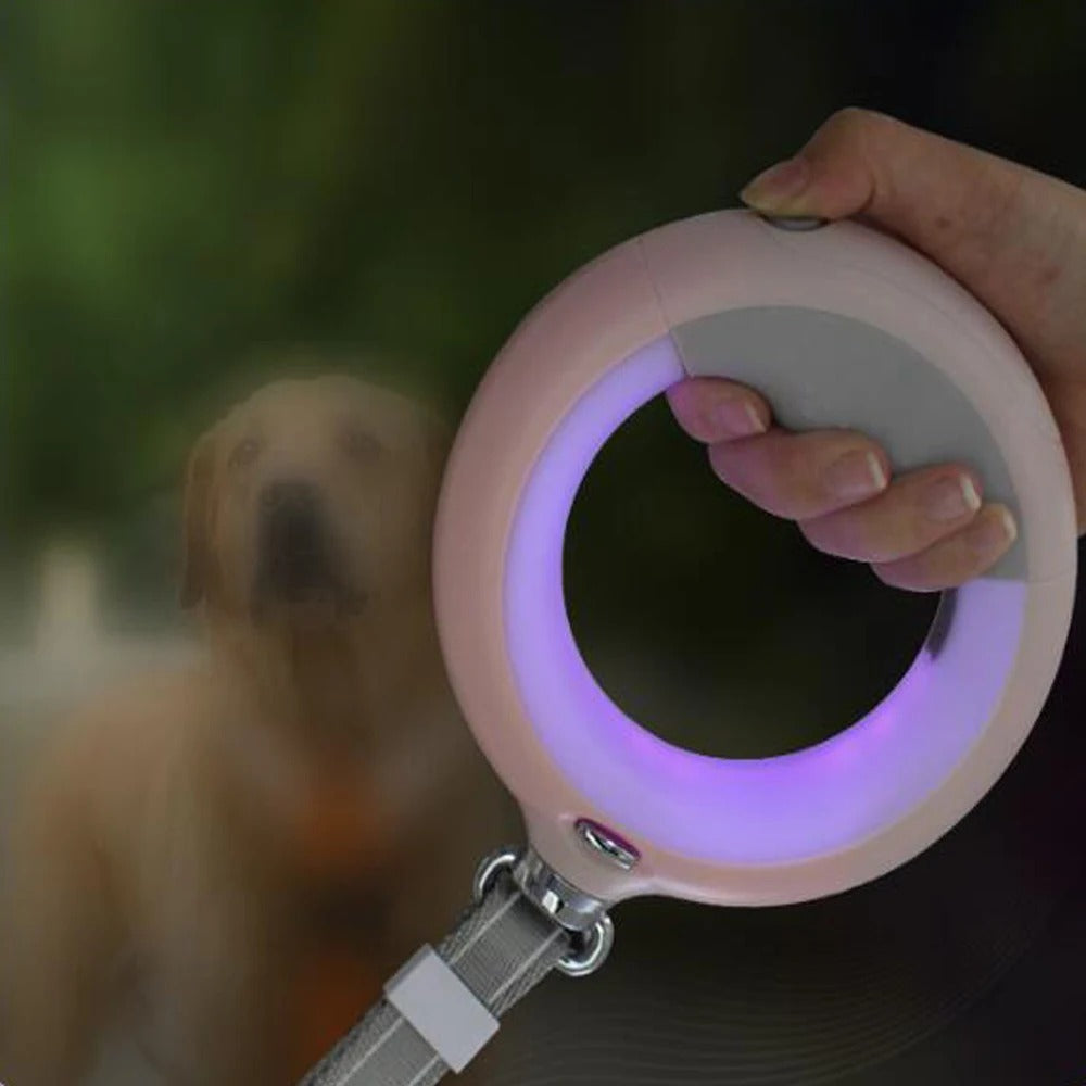 Bright Walk - LED Automatic Retractable Dog Leash | Built in Poop Bags