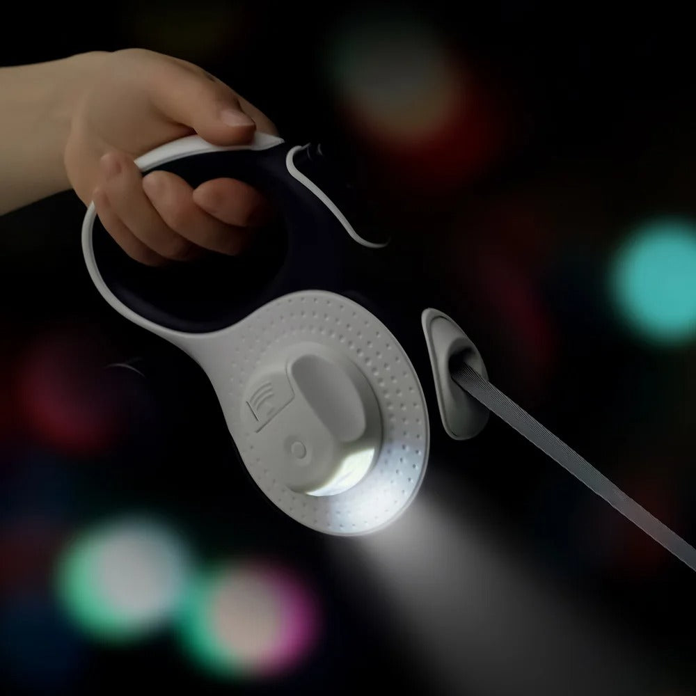 Glow Trek - 2 in 1 LED Automatic Retractable Dog Leash | Tangle Free