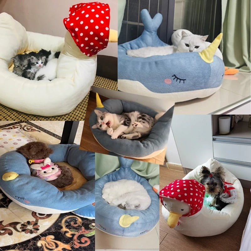 Cozy Cave - Plush Pet Bed with Animal Design