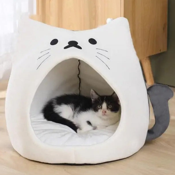 Purr Palace - Plush Enclosed Cat Hideaway Bed