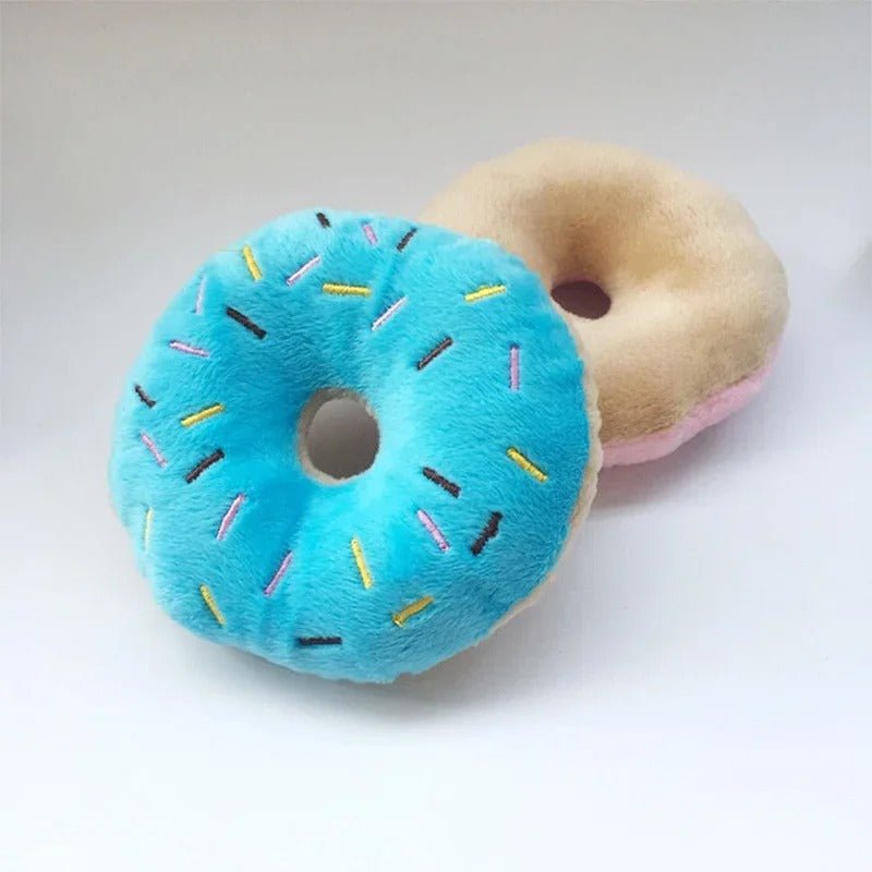 Paw Plush – Soft Squeaky Donut Dog Toy for Interactive Play