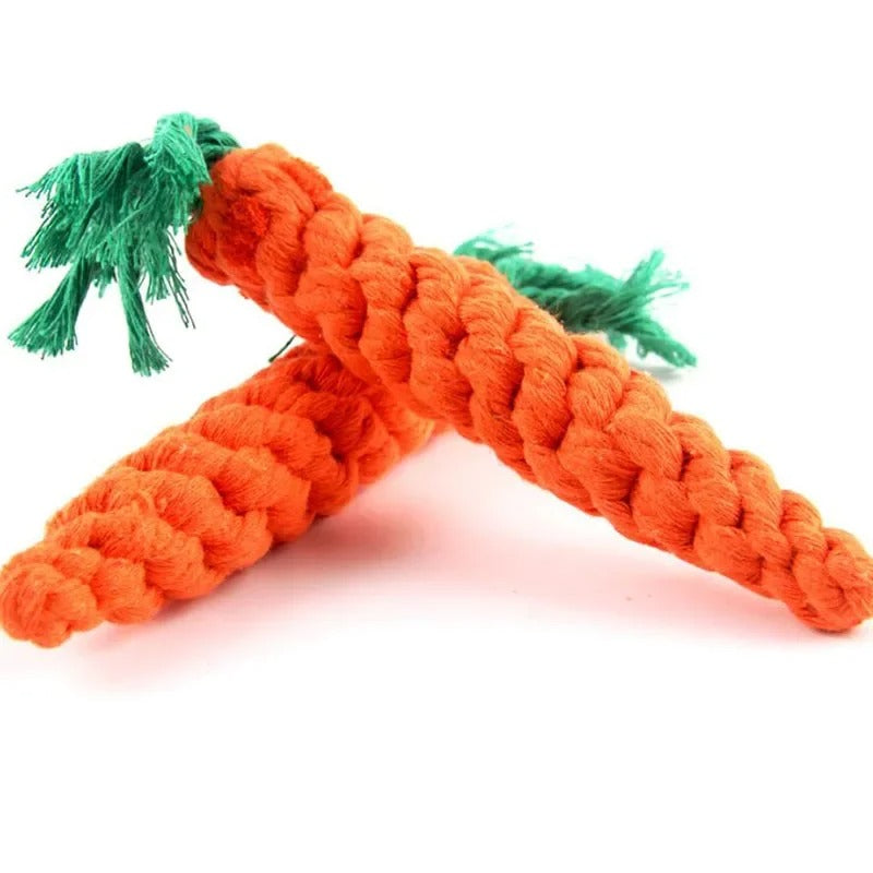 Chew Root – Durable Carrot Rope Dog Toy for Teeth Cleaning