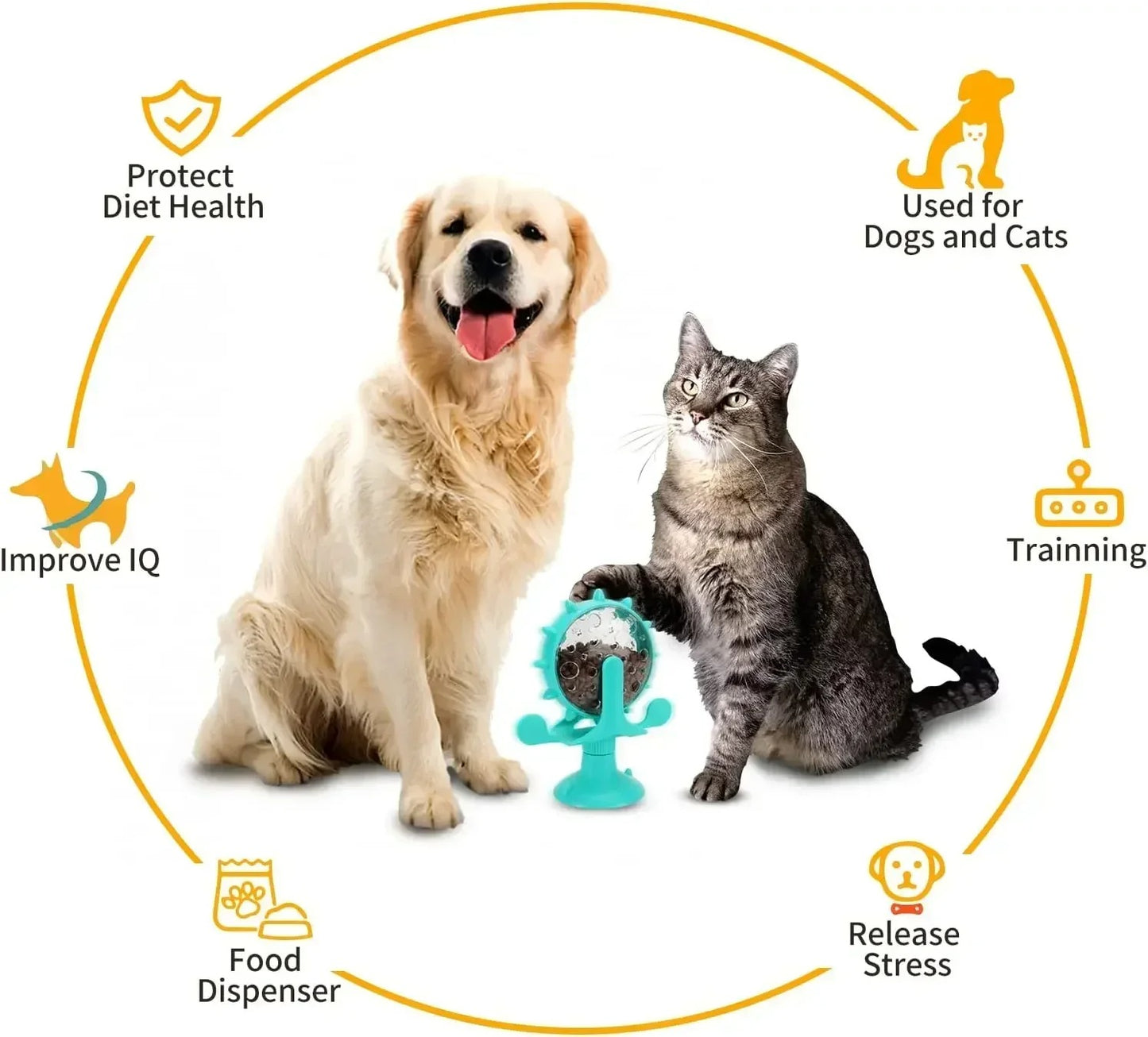 Treat Wheel - Interactive Feeding Wheel Cat Toy | Slow Feeder Toy