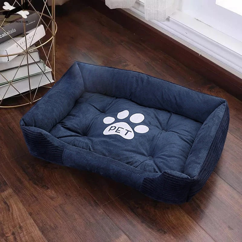 Calm Nest - Plush Dog Bed with Paw Print