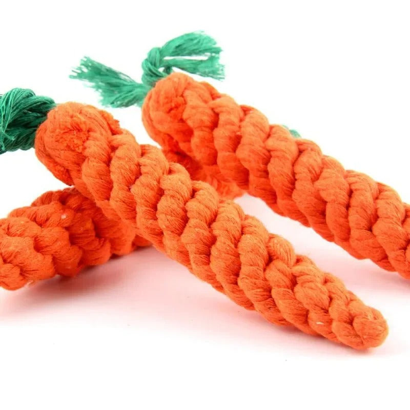 Chew Root – Durable Carrot Rope Dog Toy for Teeth Cleaning