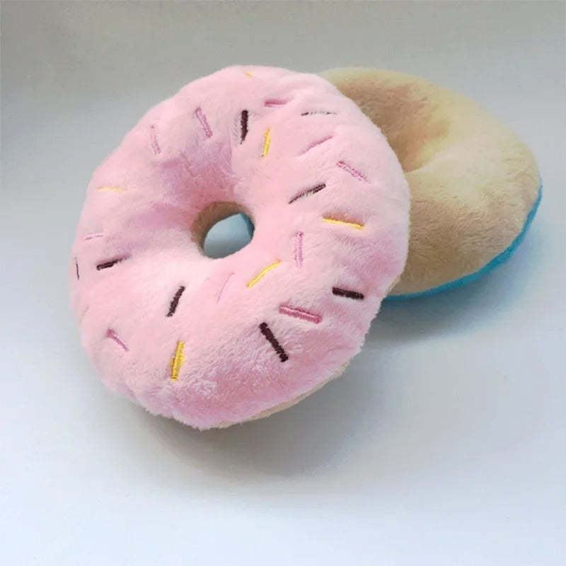Paw Plush – Soft Squeaky Donut Dog Toy for Interactive Play