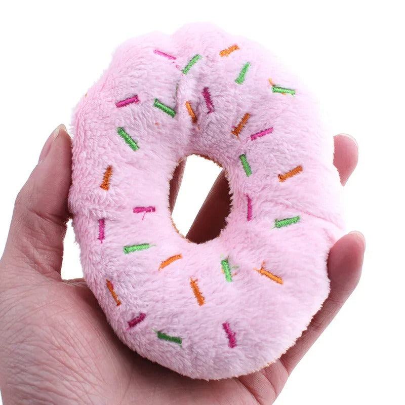Paw Plush – Soft Squeaky Donut Dog Toy for Interactive Play