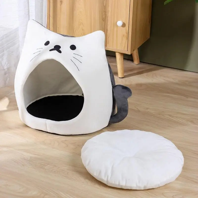 Purr Palace - Plush Enclosed Cat Hideaway Bed