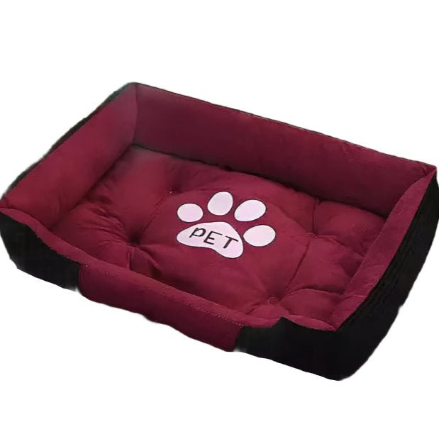 Calm Nest - Plush Dog Bed with Paw Print