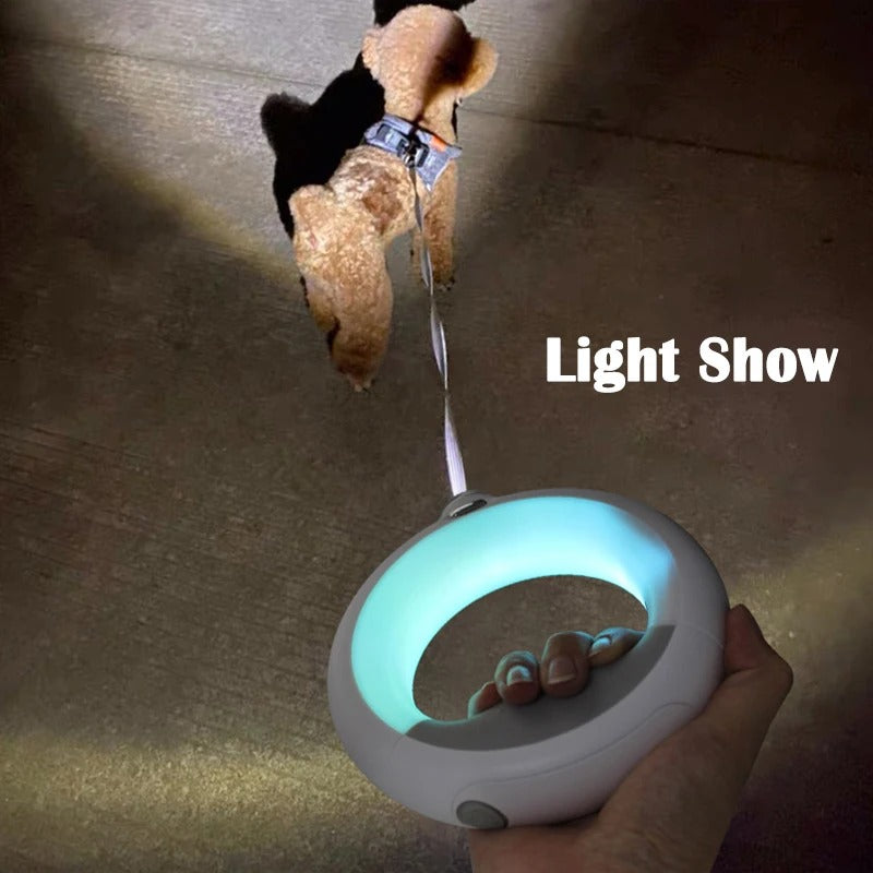 Bright Walk - LED Automatic Retractable Dog Leash | Built in Poop Bags