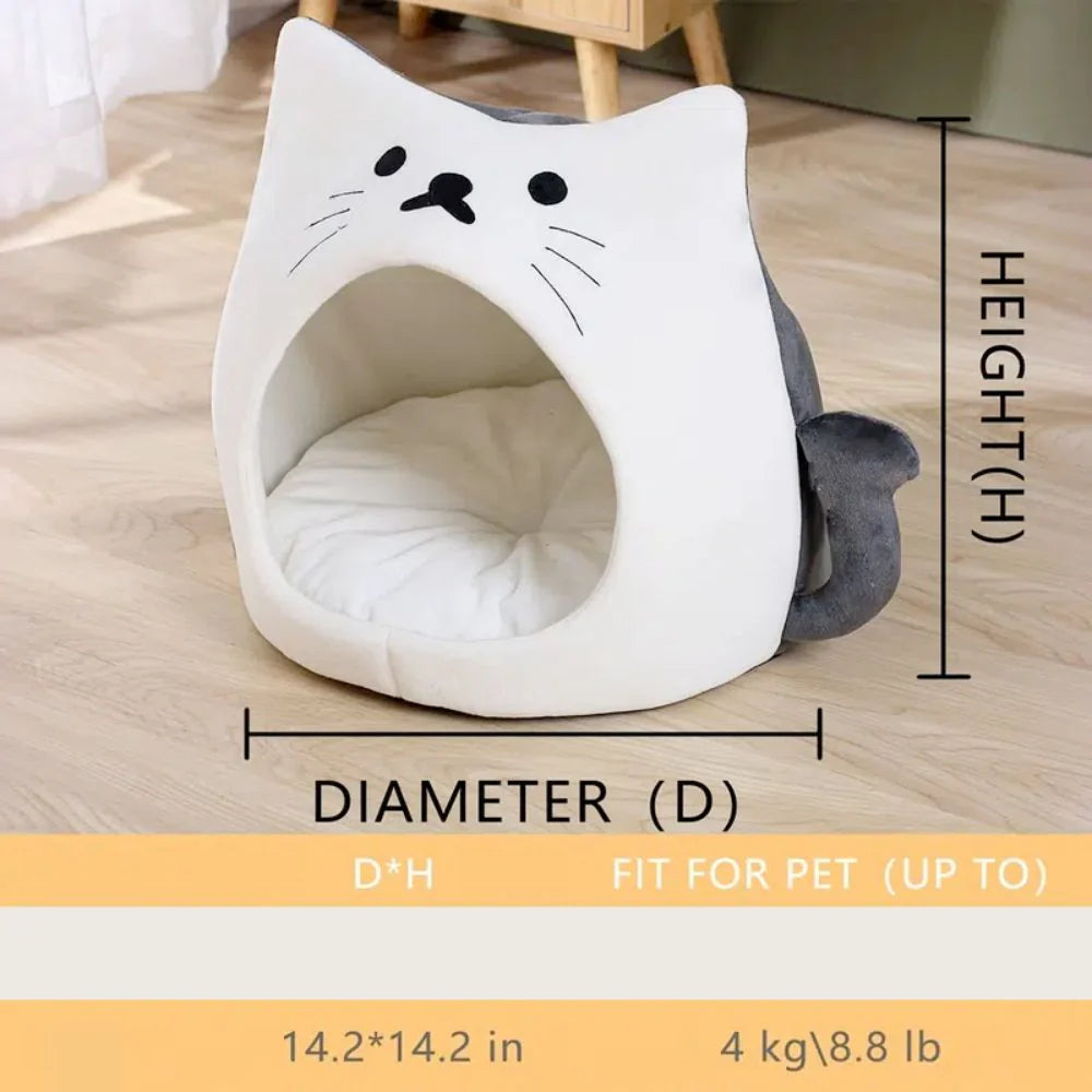 Purr Palace - Plush Enclosed Cat Hideaway Bed