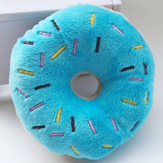 Paw Plush – Soft Squeaky Donut Dog Toy for Interactive Play