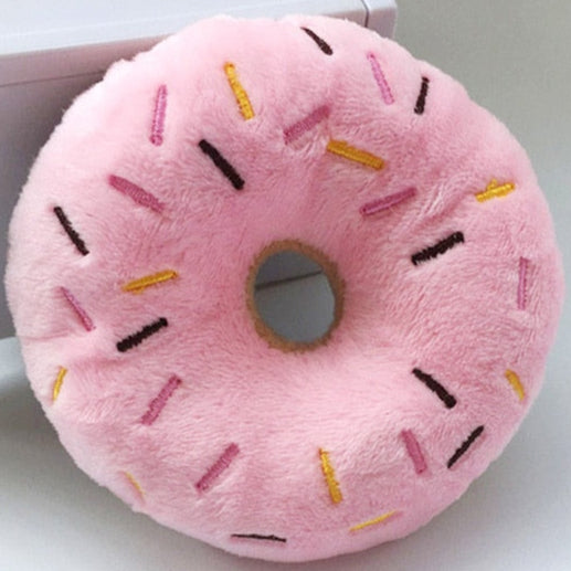 Paw Plush – Soft Squeaky Donut Dog Toy for Interactive Play