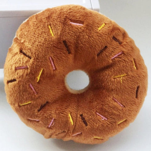 Paw Plush – Soft Squeaky Donut Dog Toy for Interactive Play
