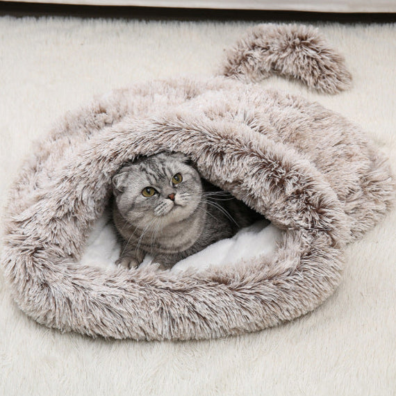 Snuggle Pouch - Plush & Fluffy Cat Bed