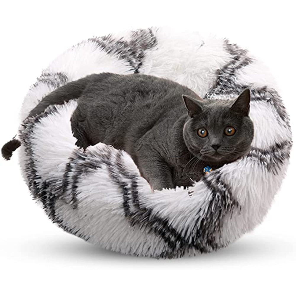Fluffy Haven - Plush Cat & Dog Bed for Comfy Sleep