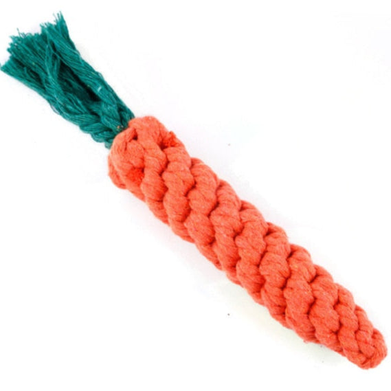 Chew Root – Durable Carrot Rope Dog Toy for Teeth Cleaning