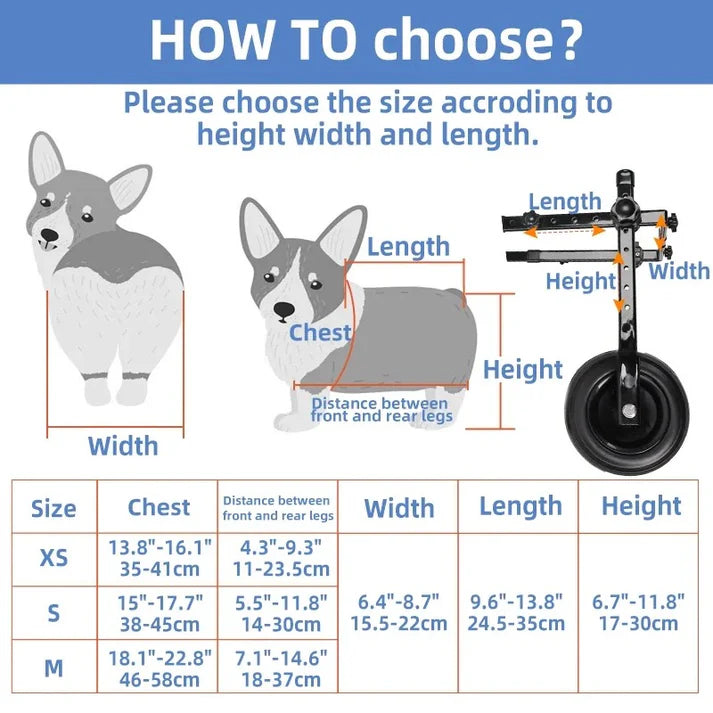Mobility Mate - Adjustable Dog Wheelchair for Hind Legs