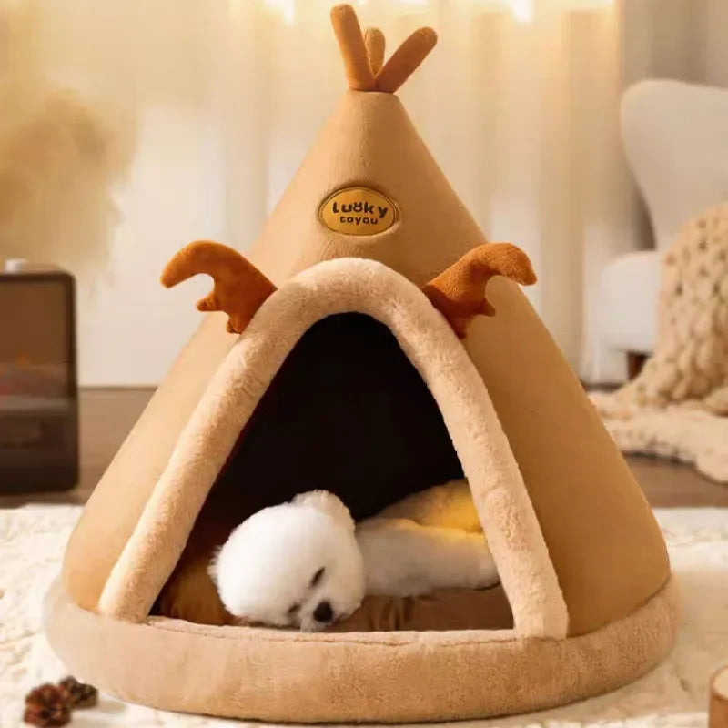 Snuggle Teepee - Plush & Warm Dog Bed House