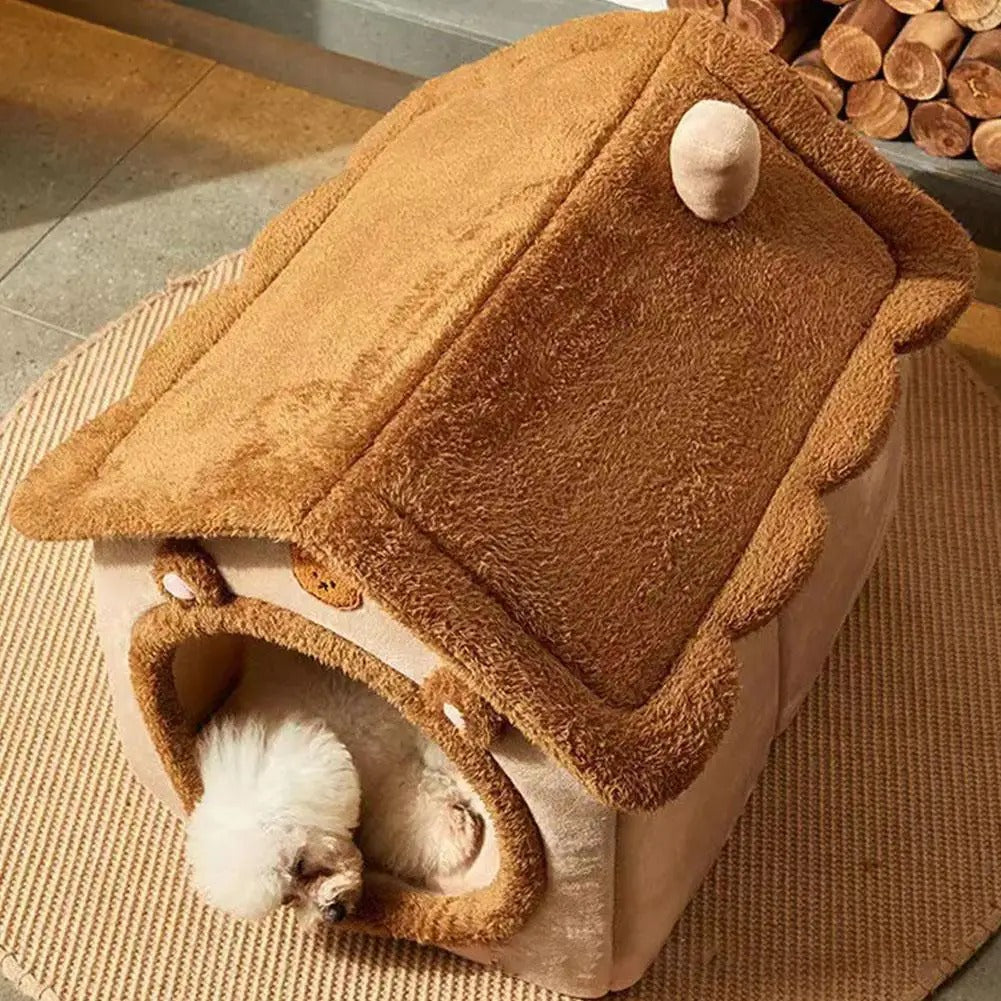 Cozy Nest - Foldable Dog & Cat House Bed