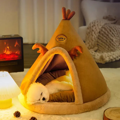 Snuggle Teepee - Plush & Warm Dog Bed House