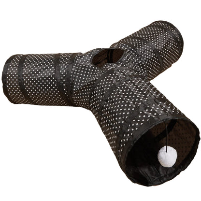 Pounce Tube - 3 Way Collapsible Cat Tunnel with Interactive Ball Toy