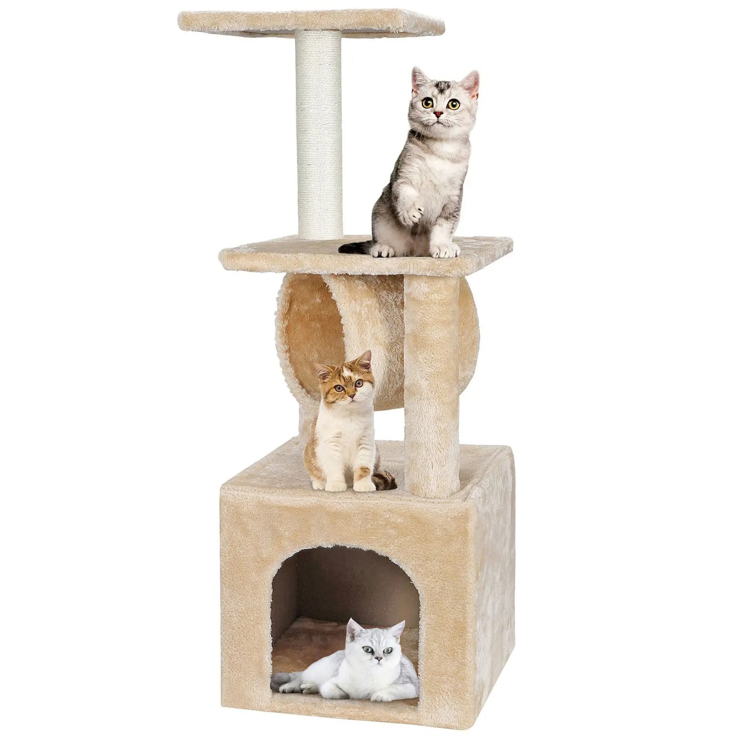 Purr Tower - Cat Condo with Scratching Post