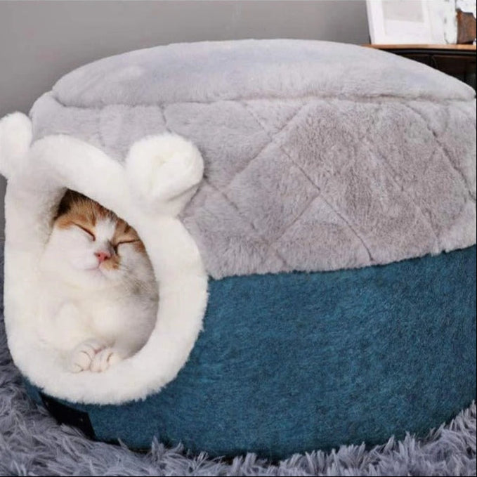Nap Nest - 2 in 1 Cozy Enclosed Cat Bed