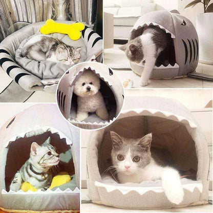 Shark Cove - 2 in 1 Cozy Pet Cave Bed