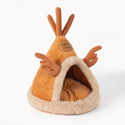 Snuggle Teepee - Plush & Warm Dog Bed House