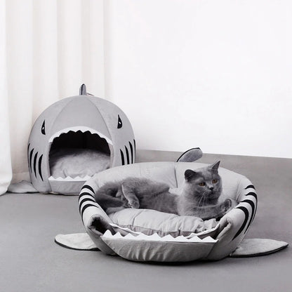 Shark Cove - 2 in 1 Cozy Pet Cave Bed