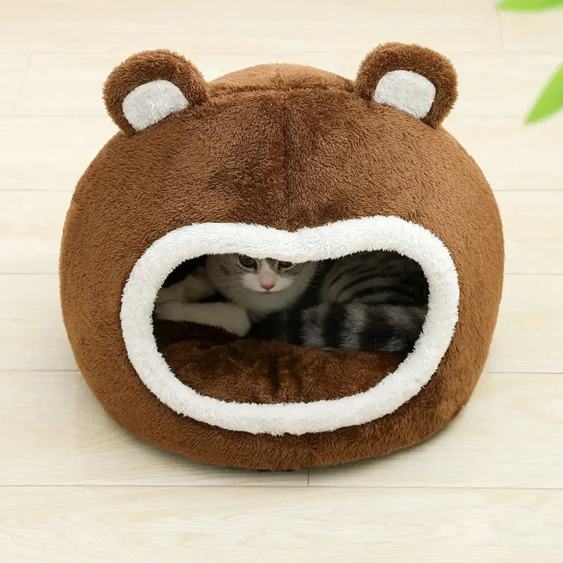 Snuggle Haven - Plush Enclosed Cat Bed