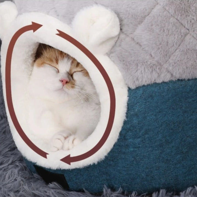 Nap Nest - 2 in 1 Cozy Enclosed Cat Bed