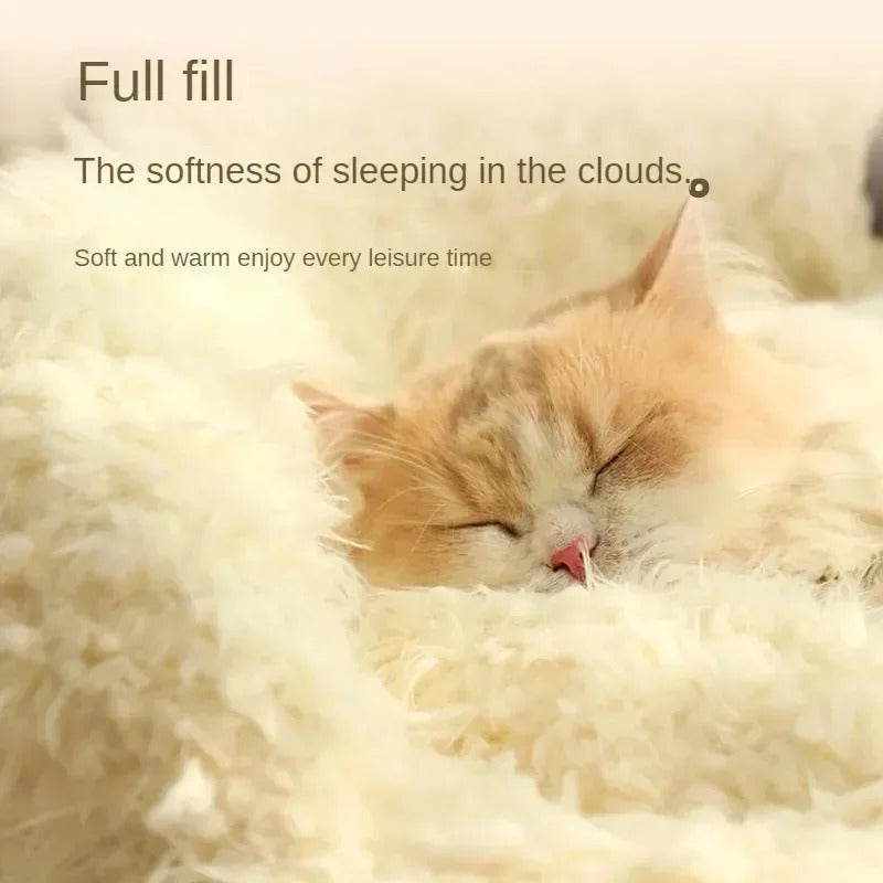 Fluffy Retreat - Fluffy Cat & Dog Bed for Ultimate Relaxation