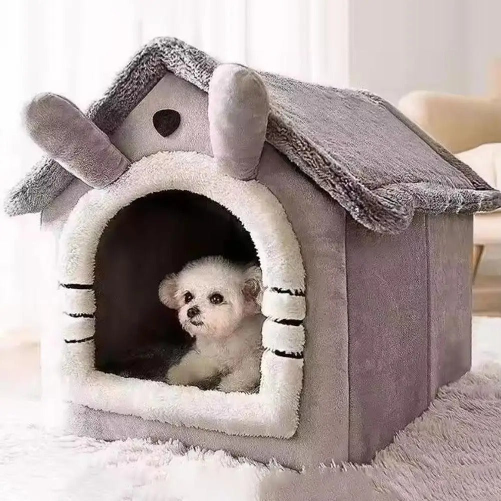 Cozy Nest - Foldable Dog & Cat House Bed