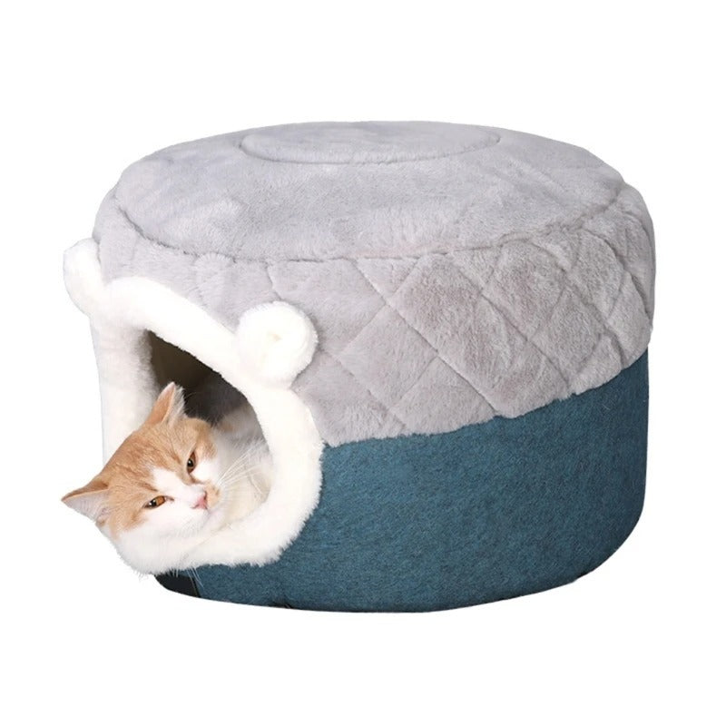Nap Nest - 2 in 1 Cozy Enclosed Cat Bed