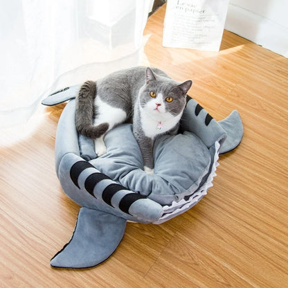 Shark Cove - 2 in 1 Cozy Pet Cave Bed