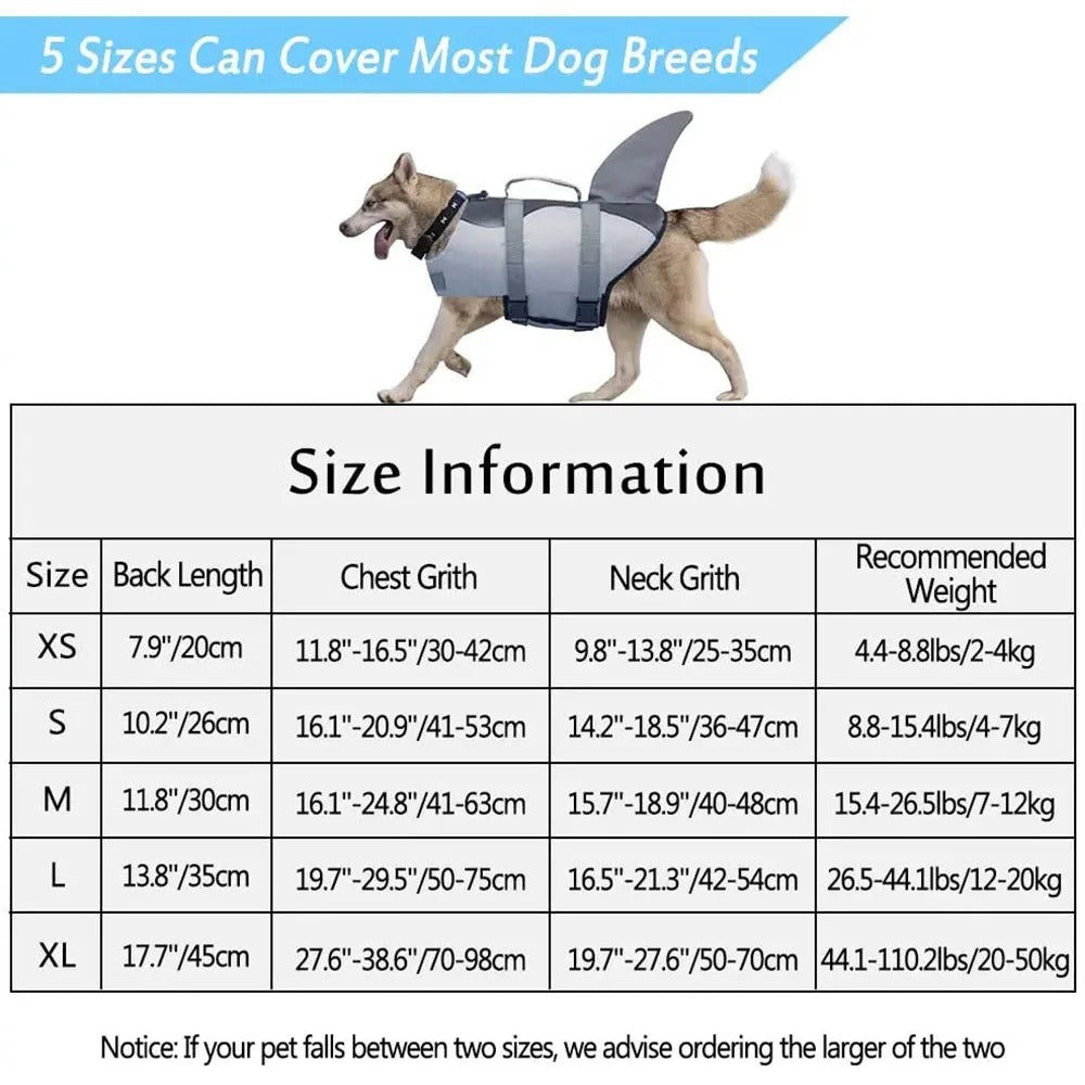 Aqua Guard - Dog Life Jacket with Fins