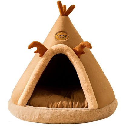 Snuggle Teepee - Plush & Warm Dog Bed House