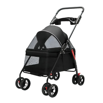 Pet Glide - Foldable 4 Wheel Pet Stroller